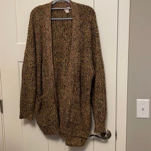 Olive green marked cardigan.